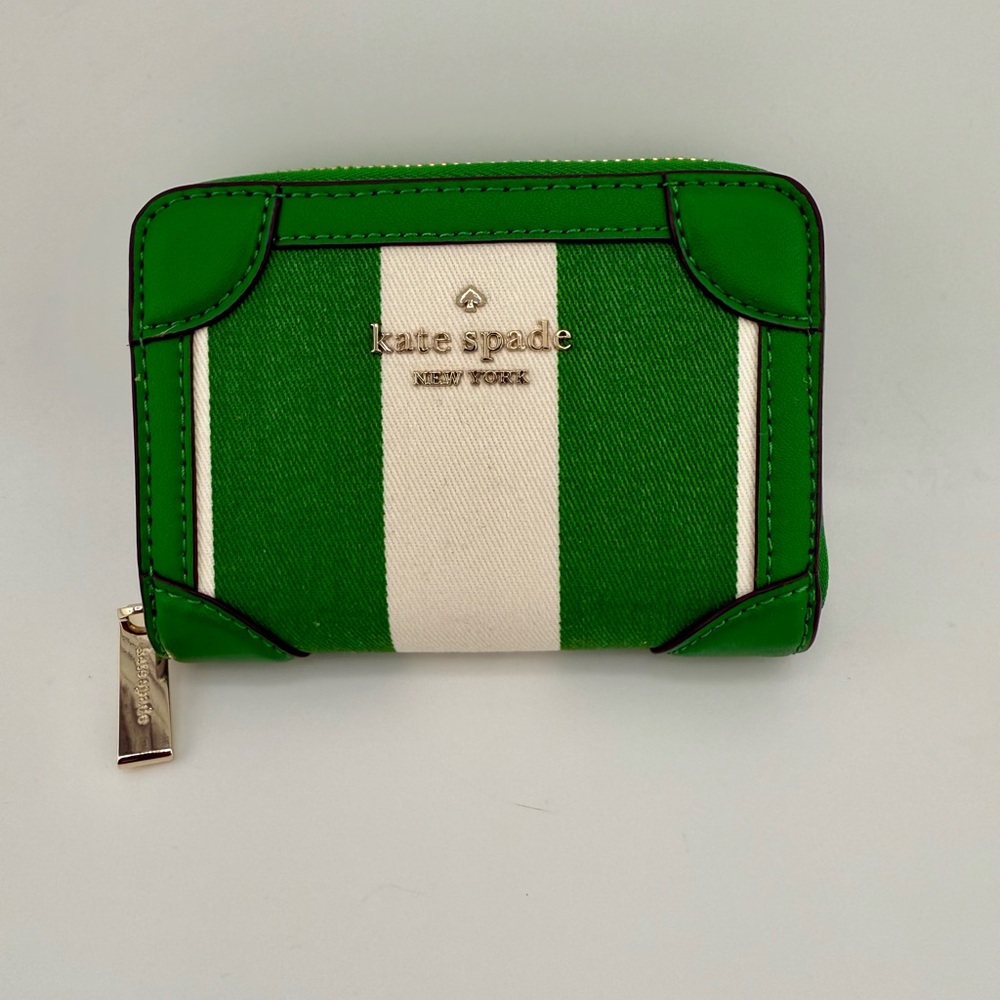 Kate Spade Green and White Wallet